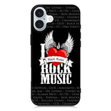 i love rock music iPhone 16 Case QC1558