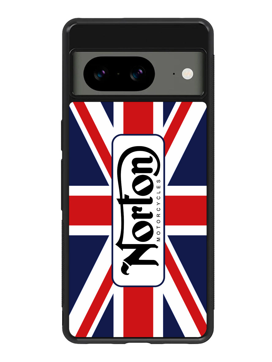 norton motorcycles england flag Google Pixel 8 Case QC1584