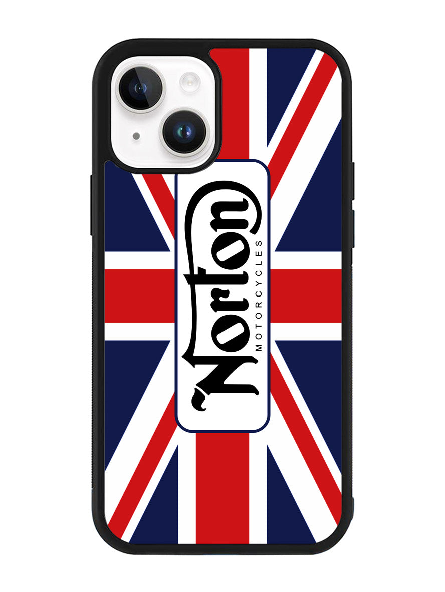 norton motorcycles england flag iPhone 14 Plus Case QC1584