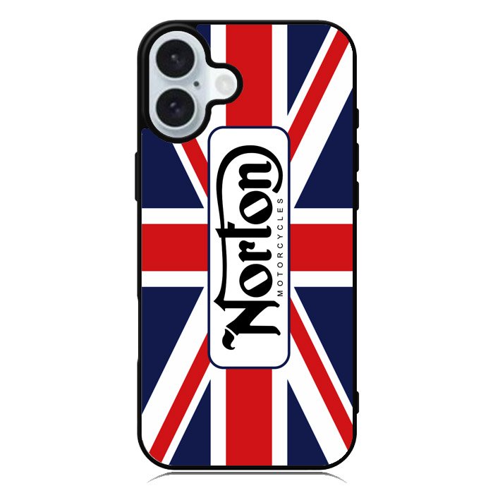 norton motorcycles england flag iPhone 16 Case QC1584