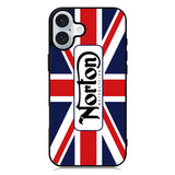 norton motorcycles england flag iPhone 16 Case QC1584