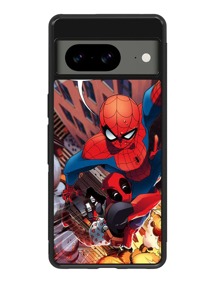 Spiderman and Deadpool funny Google Pixel 8A Case QC1644
