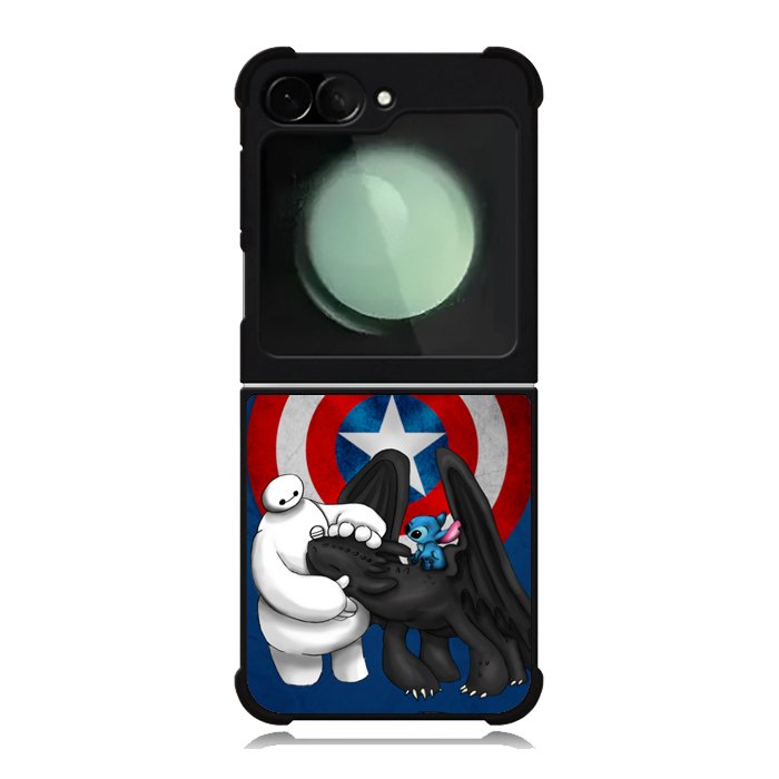 Stitch Baymax Toothless CAPTAIN AMERICA Samsung Galaxy Z Flip 6 5G 2024 Case OV2340