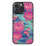 Pink Blue Flower FORL0096 iPhone 15 Pro Max Case