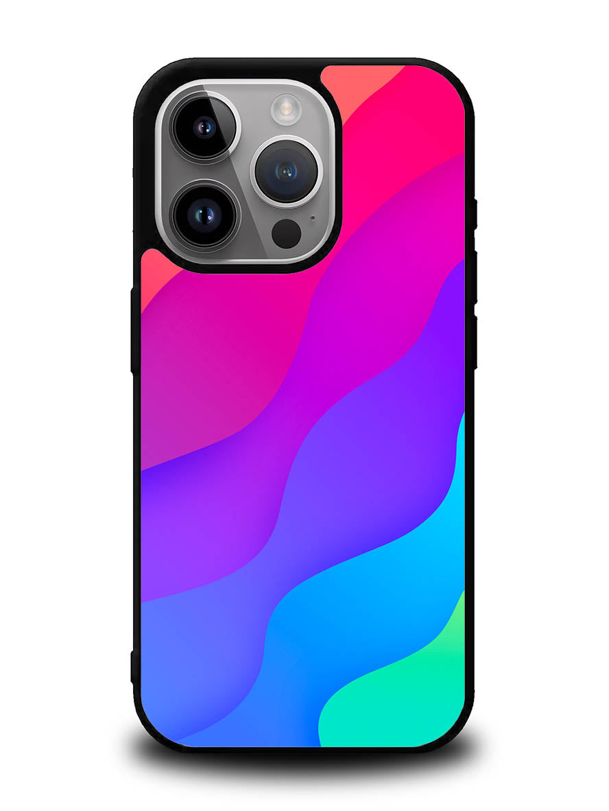 Rainbow Wave iPhone 14 Pro Case QC8574