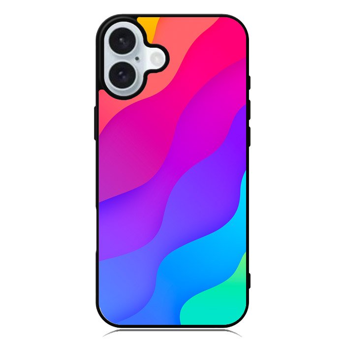 Rainbow Wave iPhone 16 Case QC8574