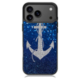 Blue Glitters Anchor iPhone 17 Pro Case RC4188