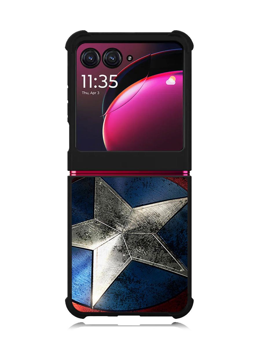 Captain America Shield Snap Motorola Moto Razr Plus 2023 , Moto Razr+ 2023 Case