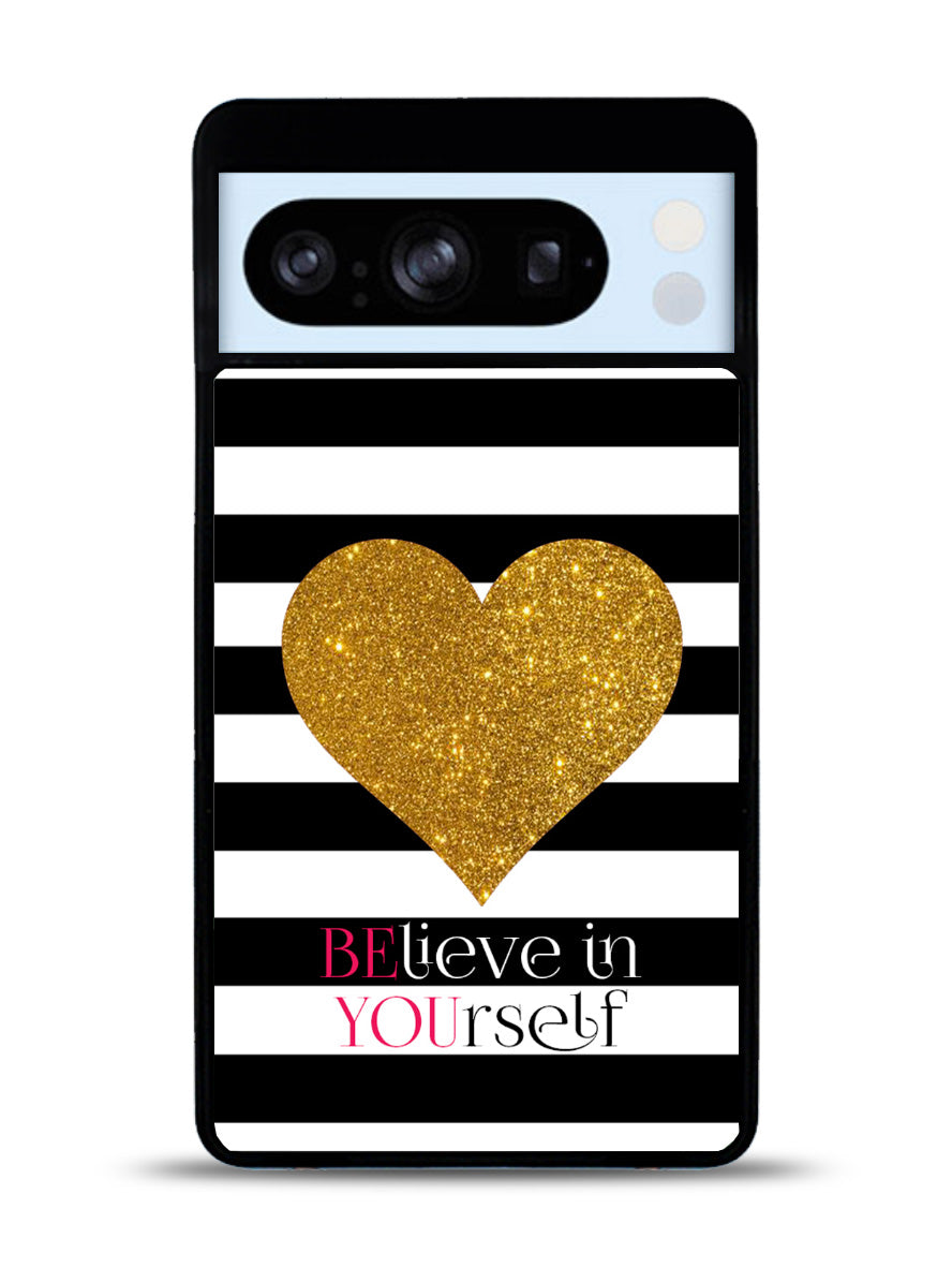 Stripes gold heart Google Pixel 8 Pro Case QC2313