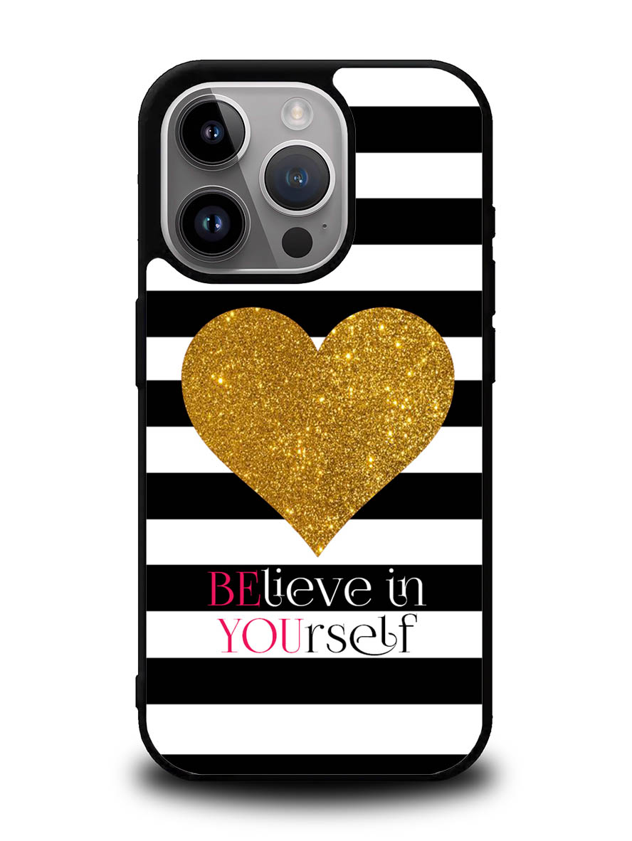 Stripes gold heart iPhone 16 Pro Case OV2313