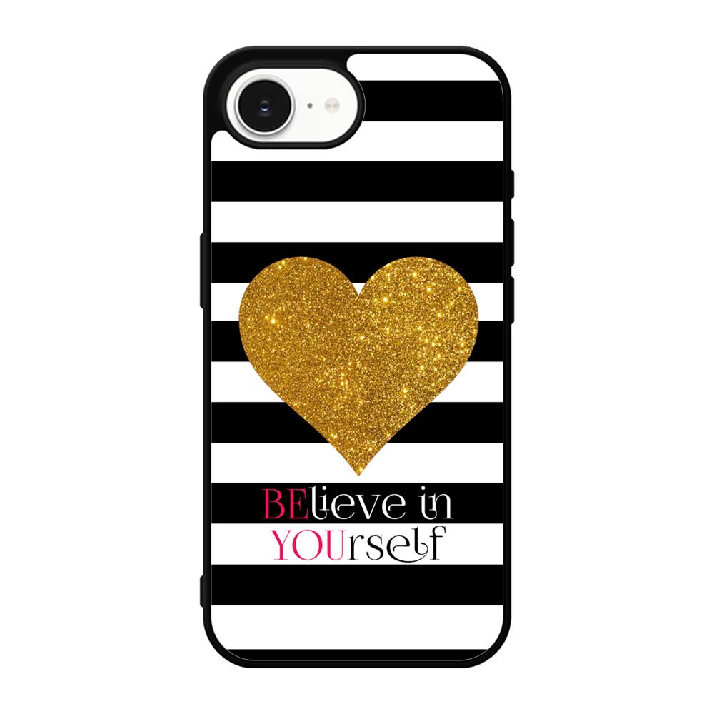Stripes gold heart iPhone 17e Case OV2313