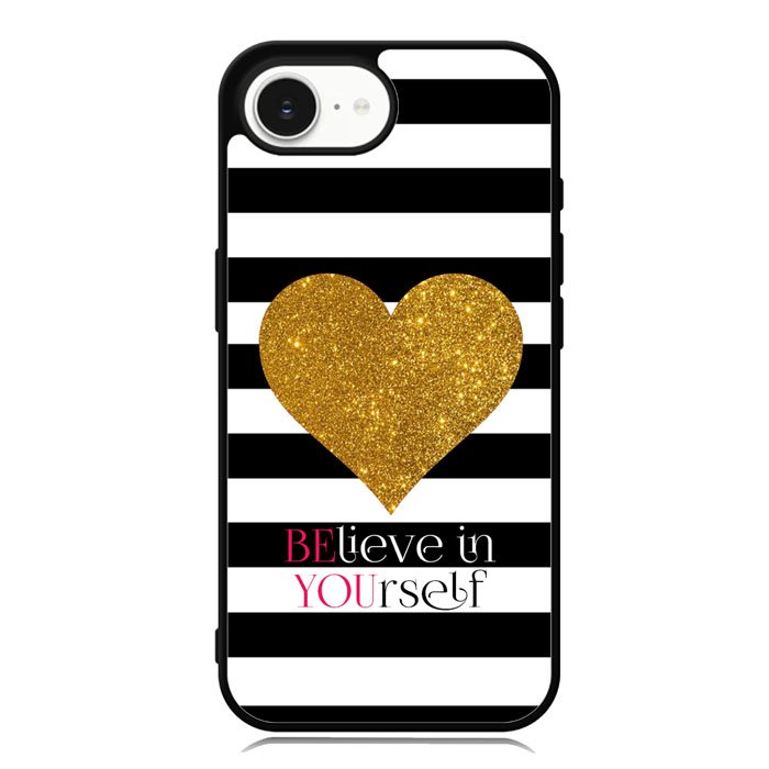 Stripes gold heart iPhone 16e Case OV2313