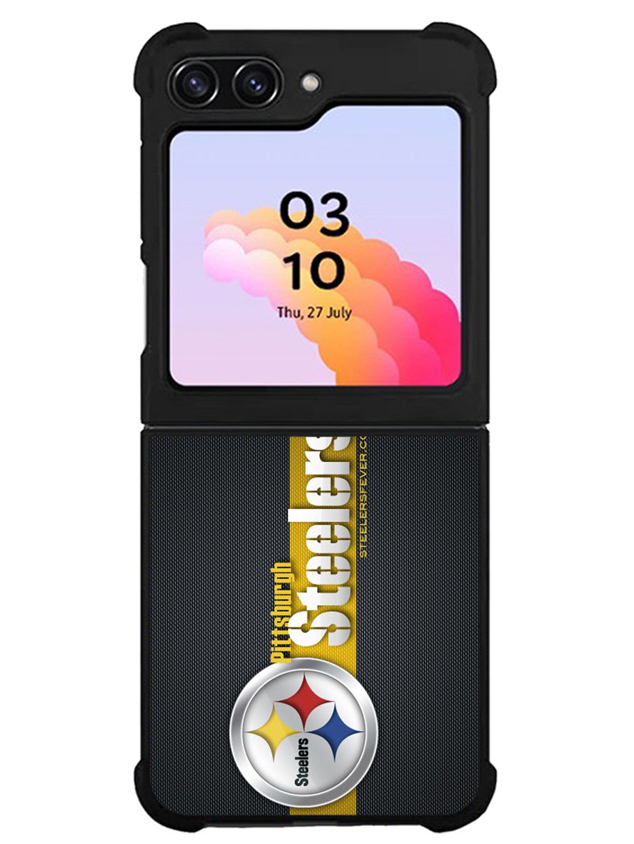Pittsburgh Steelers Carbon Metal Samsung Galaxy Z Flip 5 5G 2023 Case OV2875