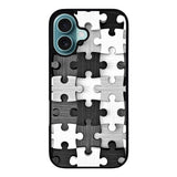 Wood puzzle black RH00231 iPhone 16 Case Cover