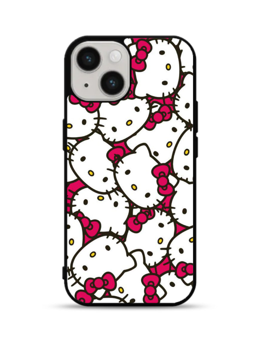Hello Kitty Face Pattern iPhone 15 Plus Case