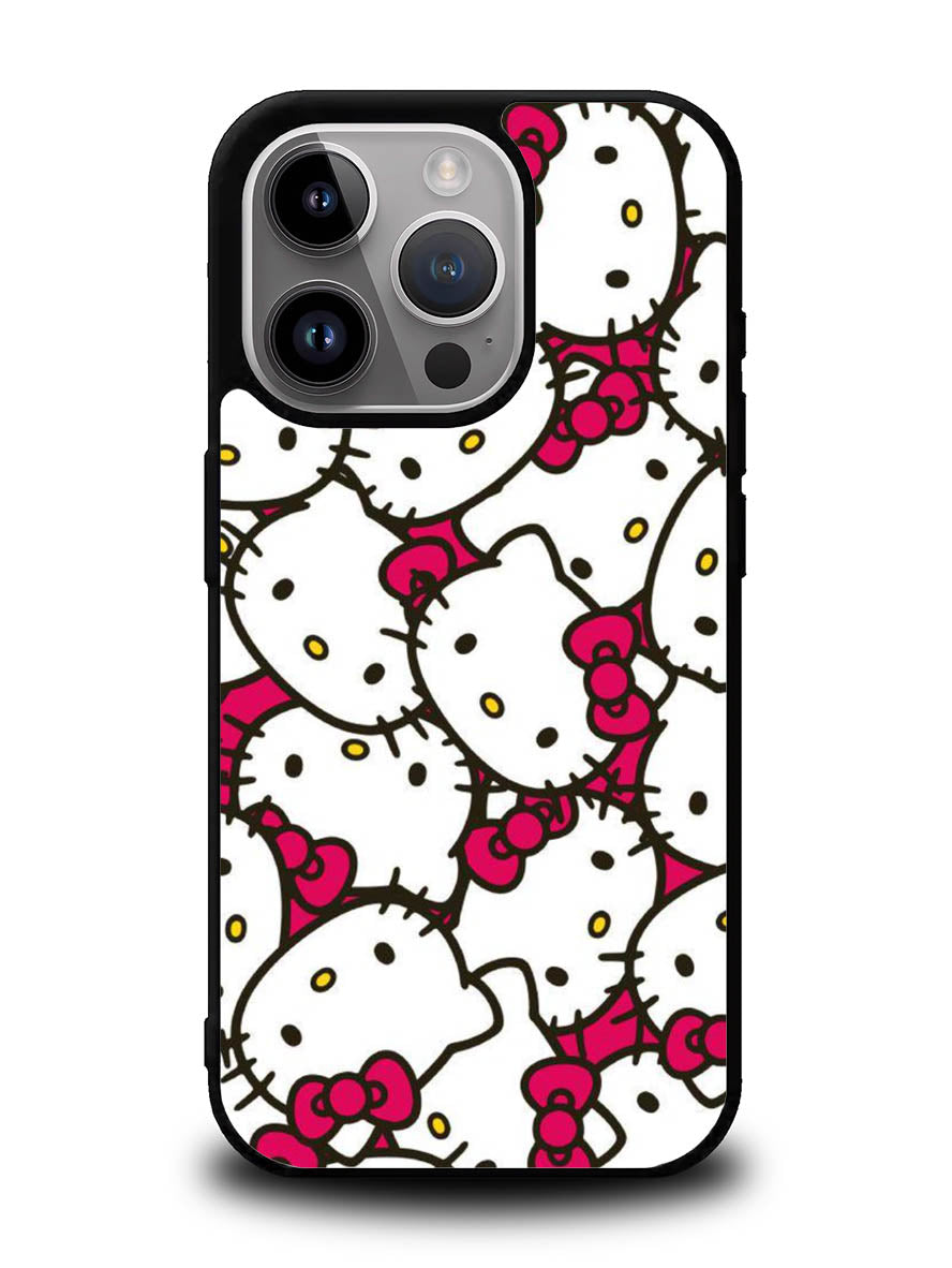 Hello Kitty Face Pattern iPhone 15 Pro Case
