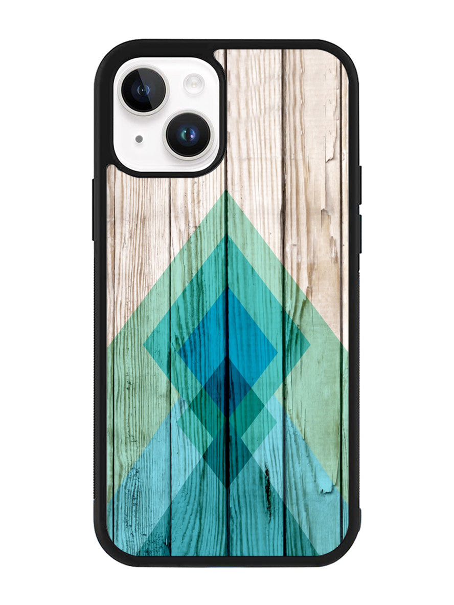 Simple Aztec on Wood iPhone 14 Plus Case QC1806