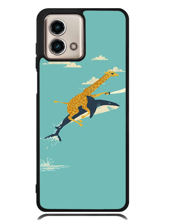 Black Friday offer Giraffe Riding Shark Motorola Moto G Stylus 5G 2023 Case