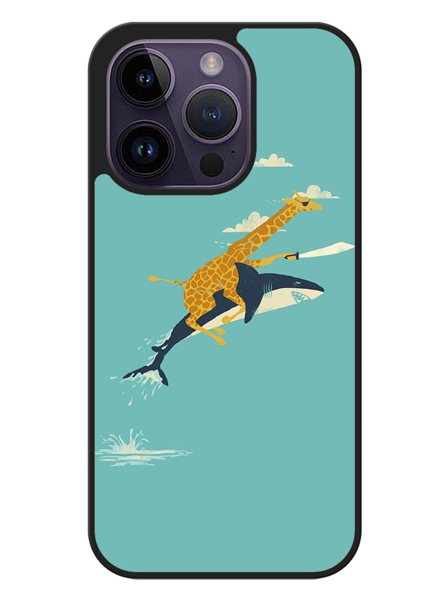 Black Friday offer Giraffe Riding Shark iPhone 14 Pro Case
