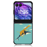 Black Friday offer Giraffe Riding Shark Motorola Moto Razr Plus 2024 , Moto Razr+ 2024 Case
