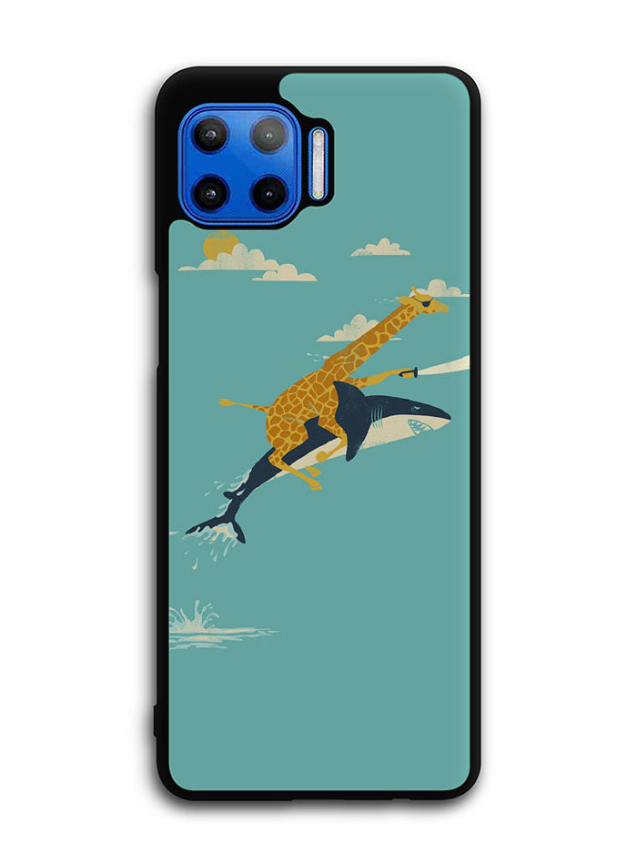 Black Friday offer Giraffe Riding Shark Motorola Moto One 5G Case , Moto One 5G UW Case , Moto G 5G Plus Case