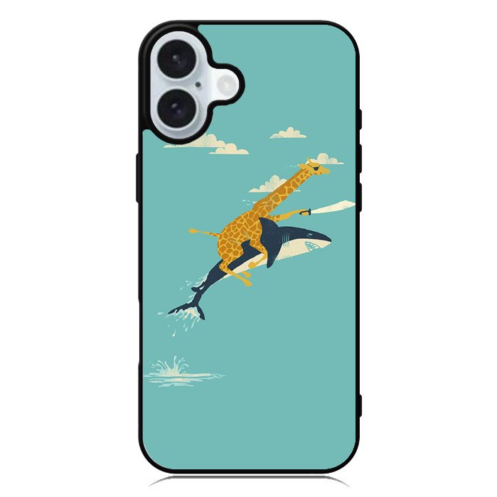 Black Friday offer Giraffe Riding Shark iPhone 16 Case