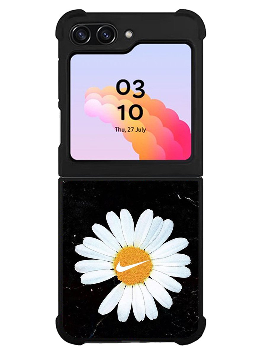 Black Marble Daisy Samsung Galaxy Z Flip 5 5G 2023 Case OV10653