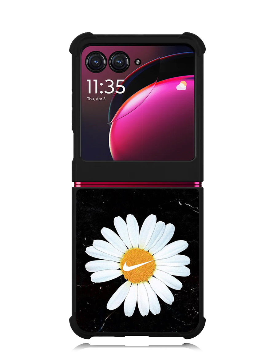 Black Marble Daisy Motorola Moto Razr Plus 2023 , Moto Razr+ 2023 Case OV10653