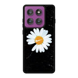 Black Marble Daisy Motorola Moto Edge 60 Pro Case OV10653