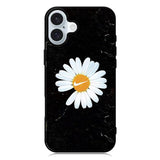 Black Marble Daisy iPhone 16 Plus Case QC10653