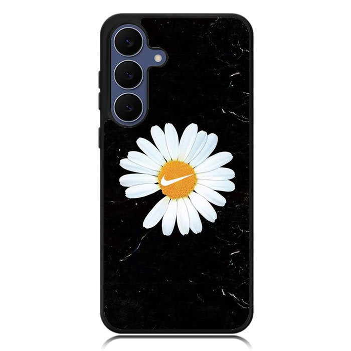 Black Marble Daisy Samsung Galaxy S25 FE Case OV10653