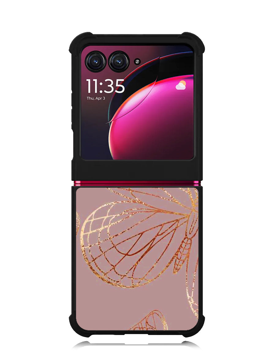 Butterfly Rose Gold Motorola Moto Razr Plus 2023 , Moto Razr+ 2023 Case OV10341