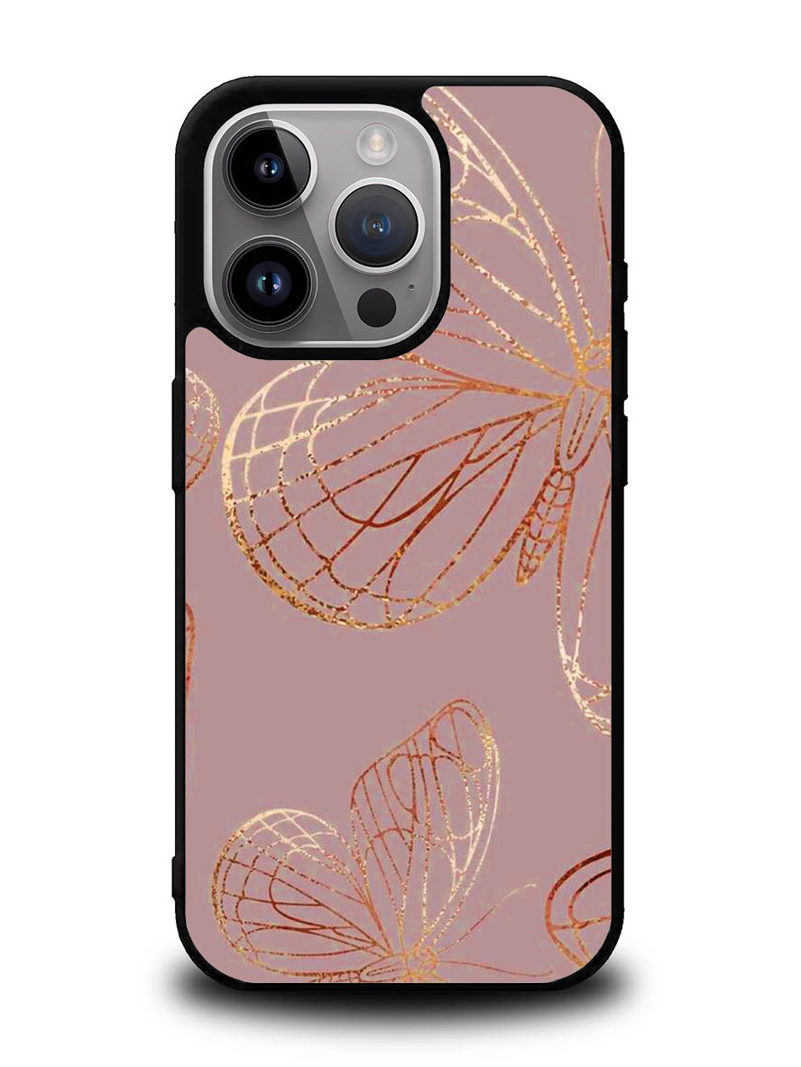 Butterfly Rose Gold iPhone 16 Pro Case OV10341