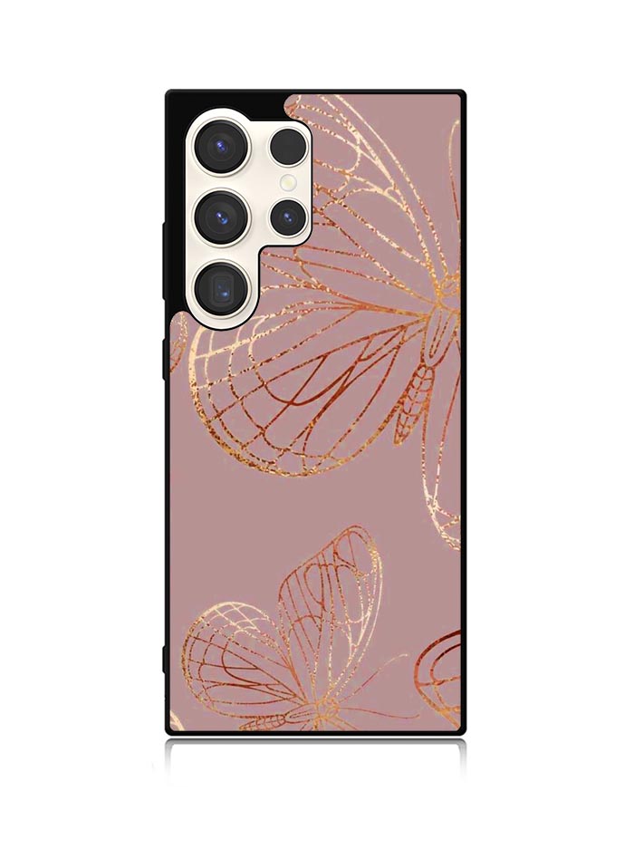 Butterfly Rose Gold Samsung Galaxy S25 Ultra 5G Case QC10341