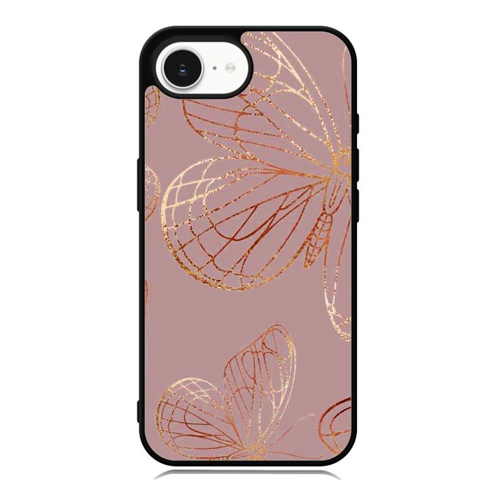 Butterfly Rose Gold iPhone 16e Case OV10341