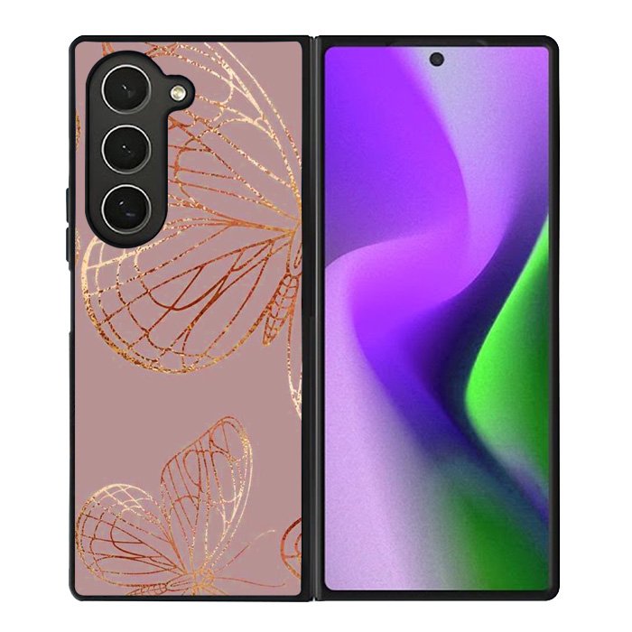 Butterfly Rose Gold Samsung Galaxy Z Fold 6 5G 2024 Case OV10341