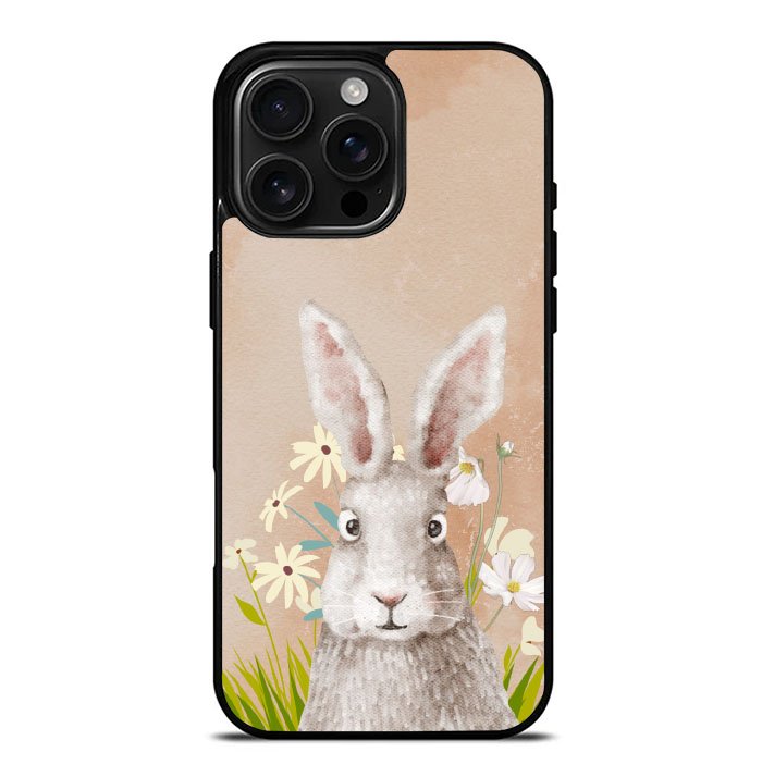 Rabbit And Flowers E2101 iPhone 16 Pro Max Case