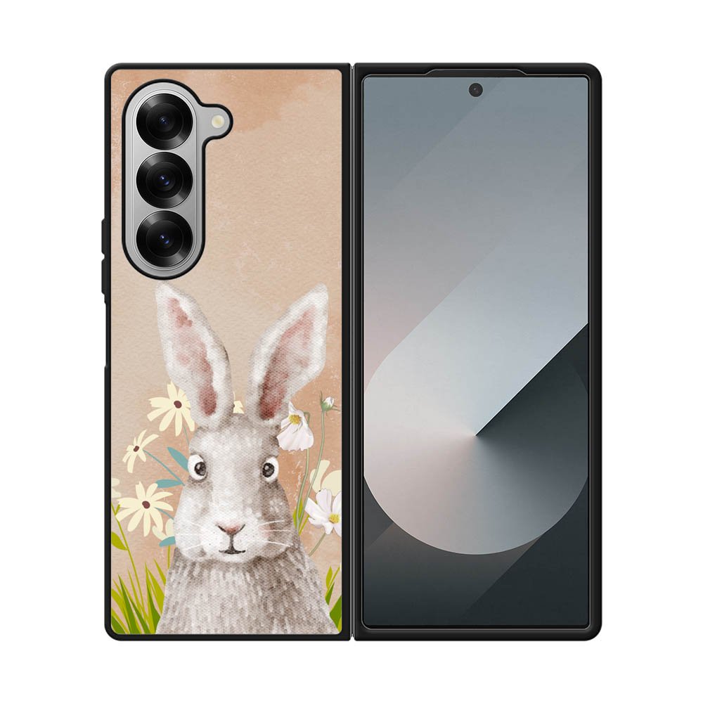Rabbit And Flowers E2101 Samsung Galaxy Z Fold 7 5G Case