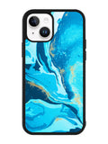 Marble Pattern Blue iPhone 14 Plus Case QC3394