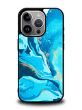 Marble Pattern Blue iPhone 16 Pro Case OV3394