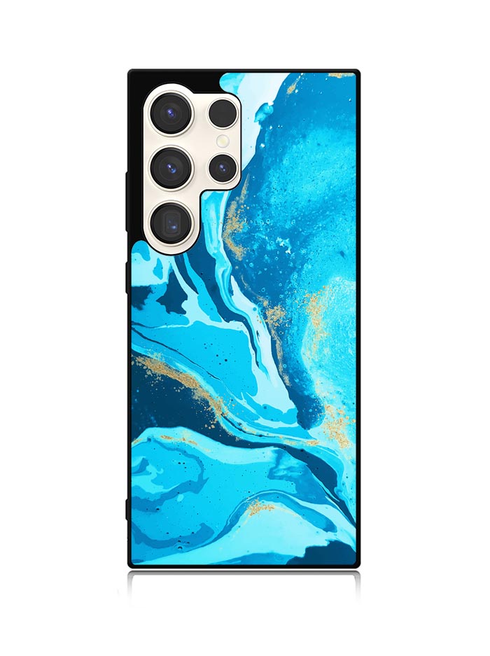 Marble Pattern Blue Samsung Galaxy S25 Ultra 5G Case QC3394