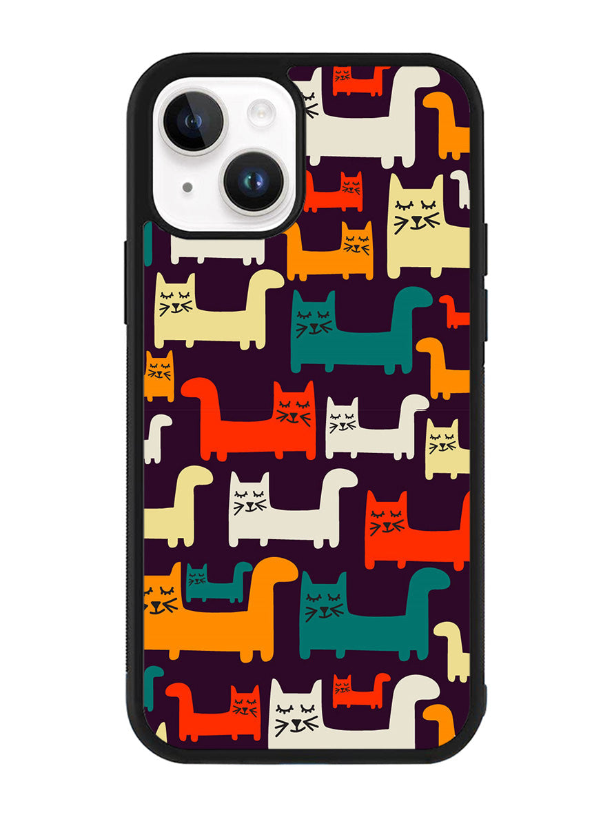 Cat Pattern iPhone 14 Plus Case QC6243