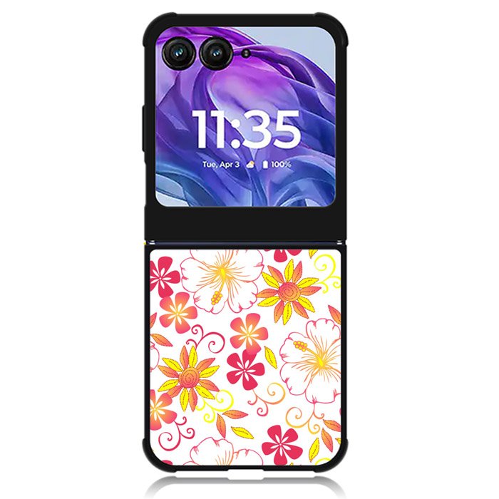 Floral Flower Pattern Motorola Moto Razr Plus 2024 , Moto Razr+ 2024 Case OV6376