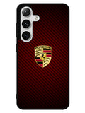 Porsche Logo Carbon Red Samsung Galaxy S25 5G Case
