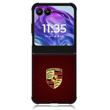 Porsche Logo Carbon Red Motorola Moto Razr Plus 2024 , Moto Razr+ 2024 Case