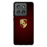 Porsche Logo Carbon Red Motorola Moto Edge 2025 Case