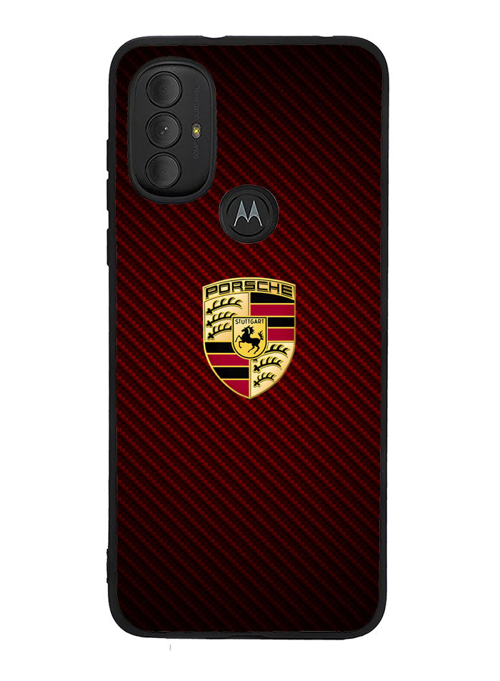 Porsche Logo Carbon Red Motorola Moto G Pure 2021 , Moto G Power 2022 Case