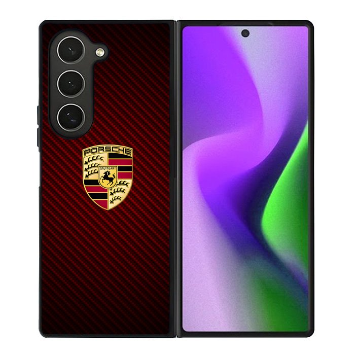 Porsche Logo Carbon Red Samsung Galaxy Z Fold 6 Case