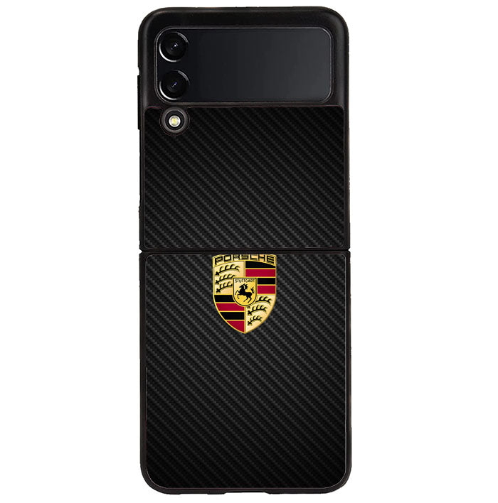 Porsche Logo Carbon Samsung Galaxy Z Flip 4 5G 2022 Case