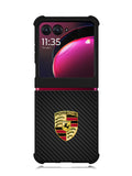 Porsche Logo Carbon Motorola Moto Razr Plus 2023 , Moto Razr+ 2023 Case